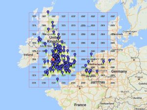 2nd Backpackers 2017 GW1YBB/P QSO map